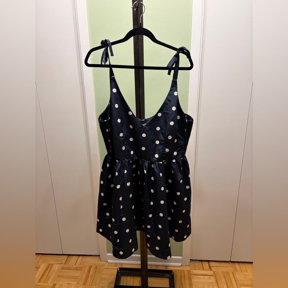 222. Old Navy the Occasion Navy Polka Dot Dress